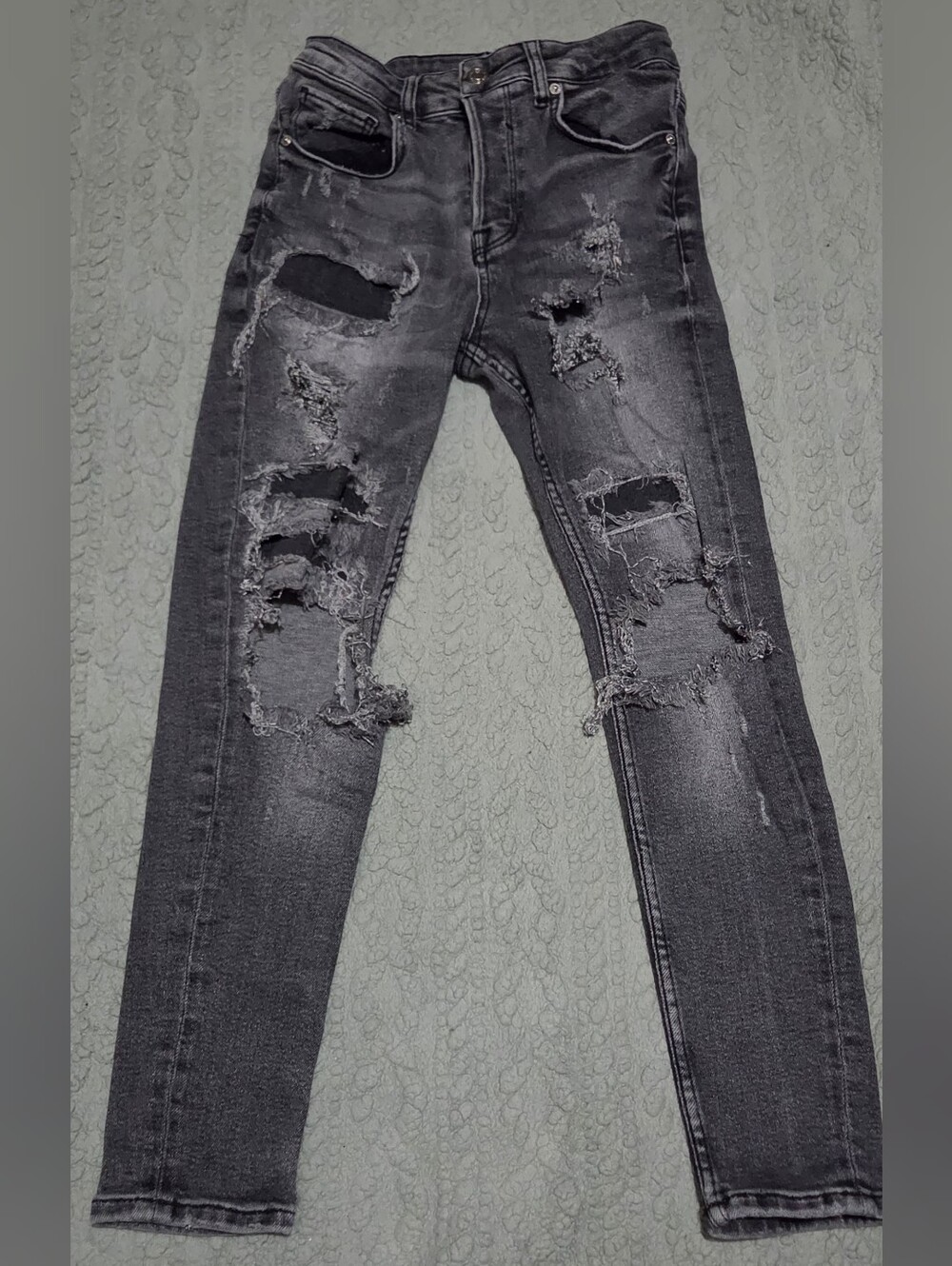 Zara Black Distressed Skinny Jeans